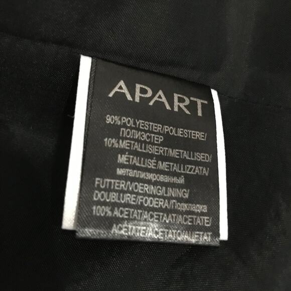 Apart Black & Sparkly Silver Tweed Fringe Zip Front Chain Detail Jacket - 12 NWT - Picture 14 of 16